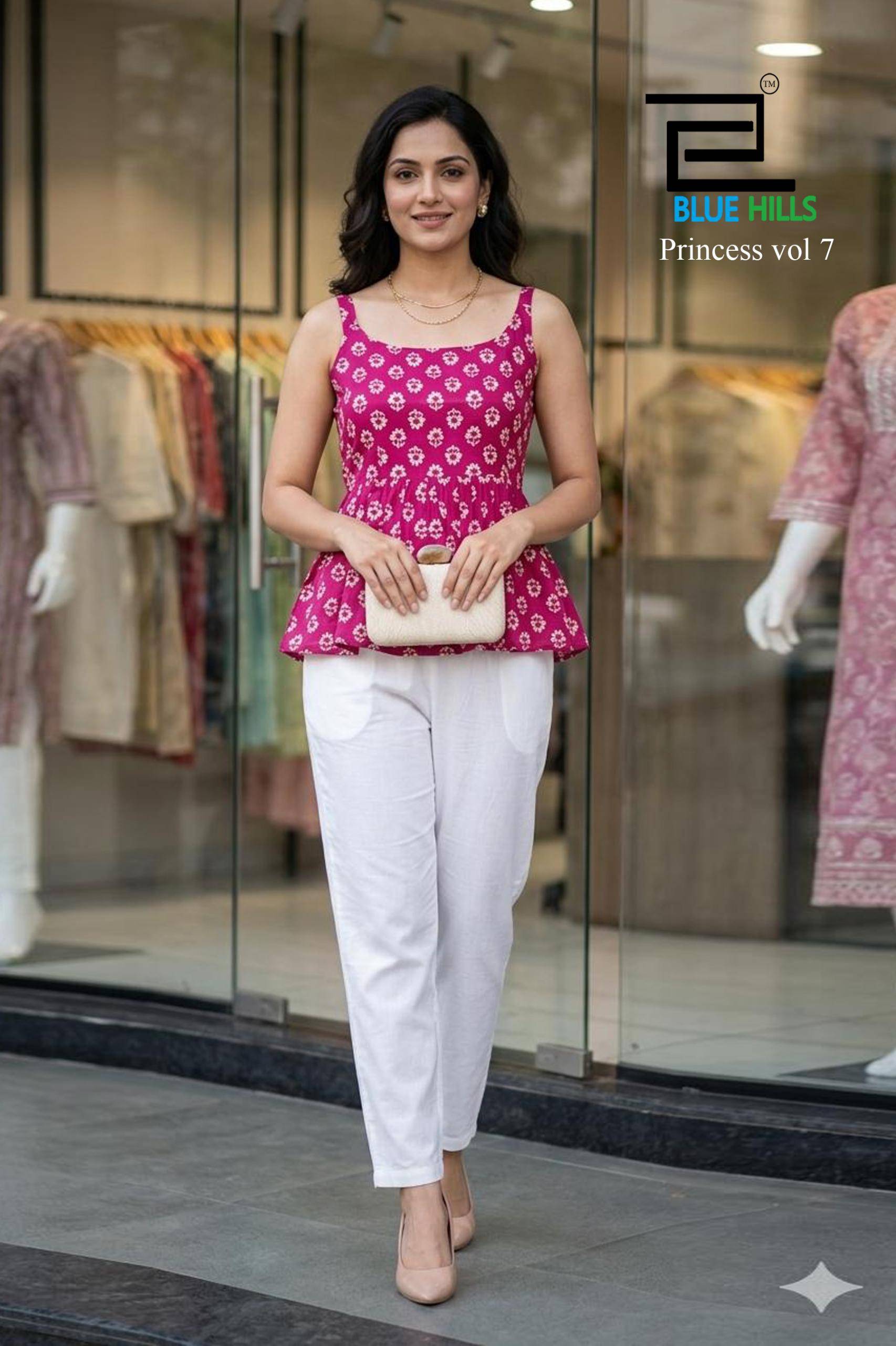 PRINCESS vol 7 By Blue Hills 01 to 06 Series Designer Stylish Fancy Colorful Beautiful Party Wear & Ethnic Wear Collection Pure Cotton Tops At Wholesale Price